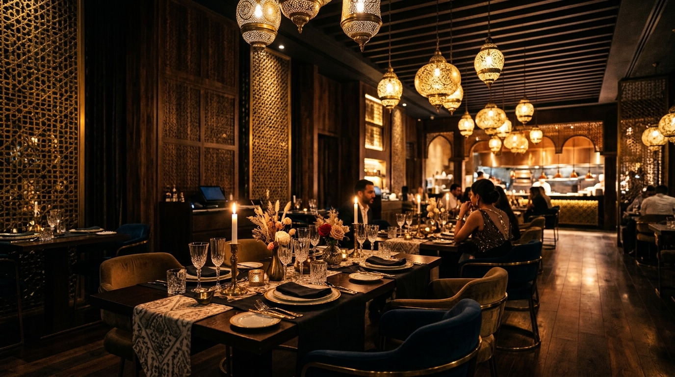 أجواء مطعم تراثي فاخر